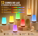 Luminária LED Touch RGB Recarregável – 13 Cores e Controle Remoto para um Ambiente Aconchegante | Mariz Home