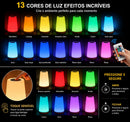 Luminária LED Touch RGB Recarregável – 13 Cores e Controle Remoto para um Ambiente Aconchegante | Mariz Home