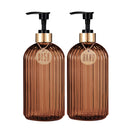 Kit Dispensadores para Sabão Líquido em Vidro Canelado – Elegância e Organização para Banheiro e Cozinha | Mariz Home